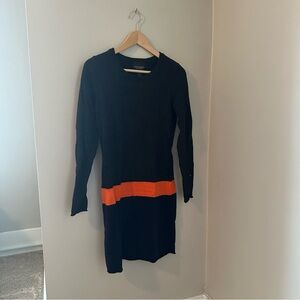 Cynthia Rowley Black and Orange Sweater Dress